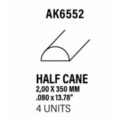 Styrene half cane 2 diameter x 350 mm.