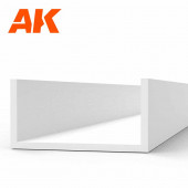 Styrene U profile 6 width x 350 mm.