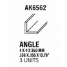 Styrene L profile 4 x 4 x 350 mm.