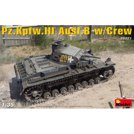 Pz.Kpfw.III Ausf.B. con tripulación.