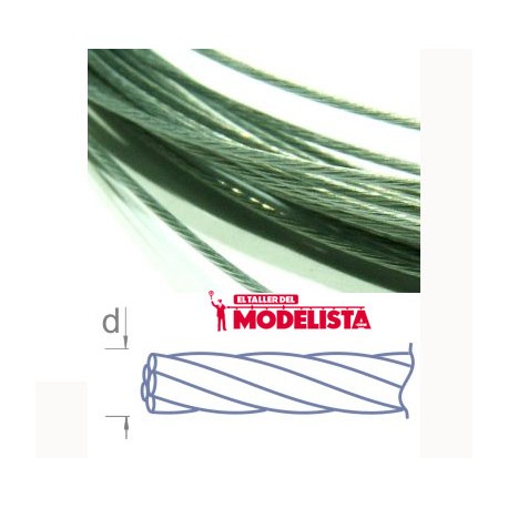 Cable de acero trenzado. 1,2 mm. RB 084-12