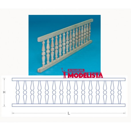 Barandilla de madera. 110 x 22 mm. RB 096-22