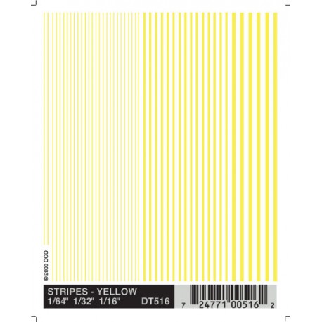 Transfer stripes yellow. WOODLAND SCENICS DT516