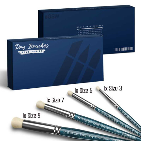 Dry brush set, Blue Series.