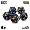 Dados 20 mm, azul negro.