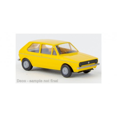 VW Golf I, amarelo.