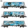 3-unit set of tank wagons, ZACNS.