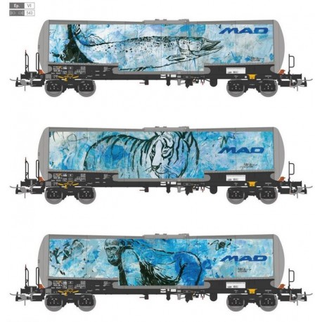 3-unit set of tank wagons, ZACNS.