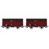 Set of 2 closed wagons ex-PLM 10T, SNCF.