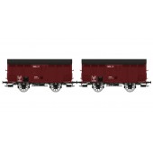 Set of 2 closed wagons ex-PLM 10T, SNCF.