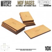 MDF Bases - rectangular Pill, 30x60 mm (x10).