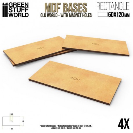 MDF Bases - rectangle, 60x120 mm (x4).