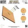 MDF Bases - square, 60 mm (x5).