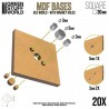 MDF Bases - square, 30 mm (x20).