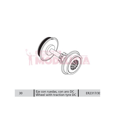 Wheel with traction tyre, DC,  for RENFE 352.