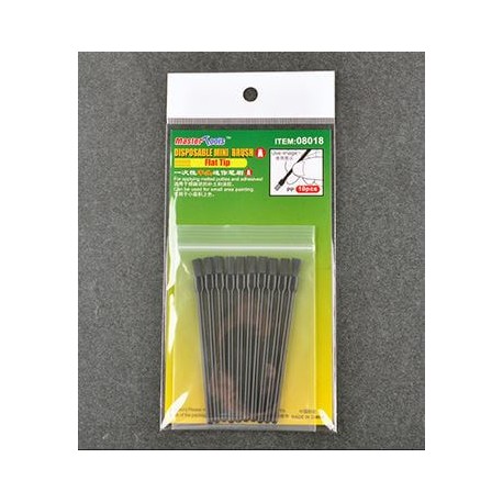 Set of disposable brushes (x10). Flat tip.