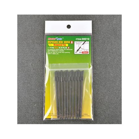 Set of disposable brushes (x10). Diagonal tip.