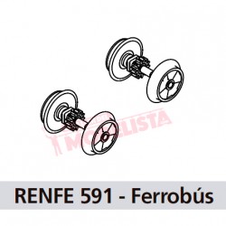 Dos ejes con engranaje para Ferrobus 591 RENFE.