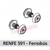 Wheels with gear and rubber tires for RENFE 591.