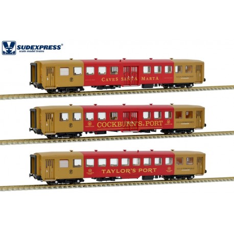 Set of three Schindler coaches ("Vinho do Porto"). Era V.