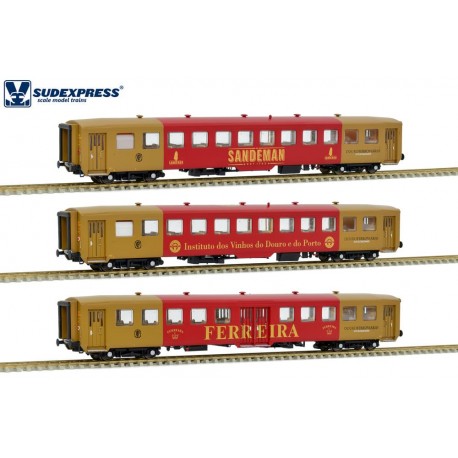 Set of three Schindler coaches ("Vinho do Porto"). Era V.