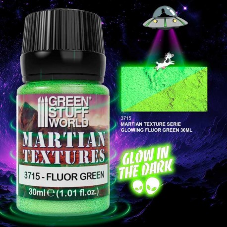 Textured paint martian, fluor green.