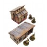 Pre-painted WW2 Normandy Small Sheds with Dovecote.