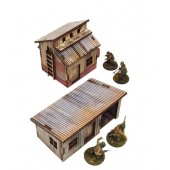 Pre-painted WW2 Normandy Small Sheds with Dovecote.