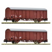 Covered goods wagons.