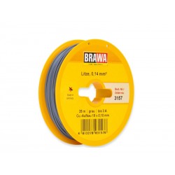 Cable de 1 mm (0,14mm²) . Gris. 25 metros.