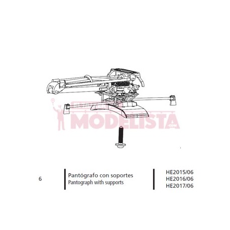 Pantograph with supports for RENFE 443.