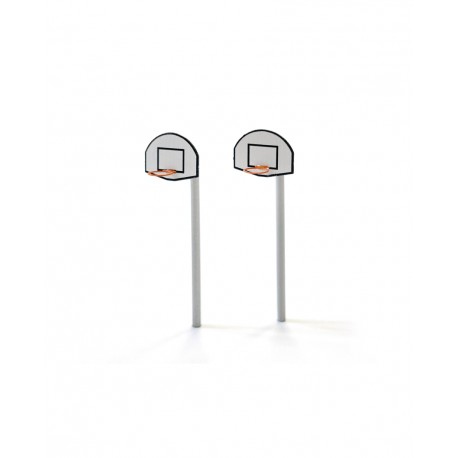 Basketball hoops.