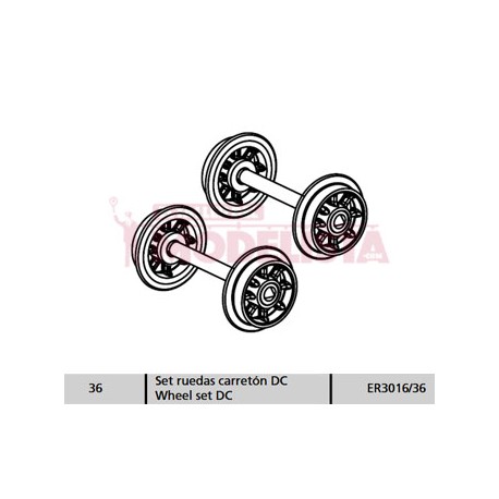 Wheel set DC for locomitves 7200 RENFE.