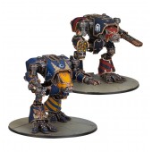 Legions Imperialis: Warhound Titans con Ursus Claws y Melta Lances.