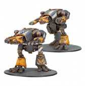 Legions Imperialis: Warhound Scout Titans with Turbo-laser Destructors and Vulcan Mega-Bolters.