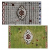 Campo de Blood Bowl Siete: Campo impreso a doble cara y banquillos para Blood Bowl Siete.