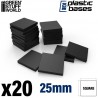 Black plastic bases - square, 25 mm (x20).