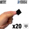 Black plastic bases - square, 25 mm (x20).