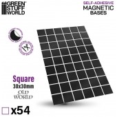 Square magnetic sheet self-adhesive 30x30mm.