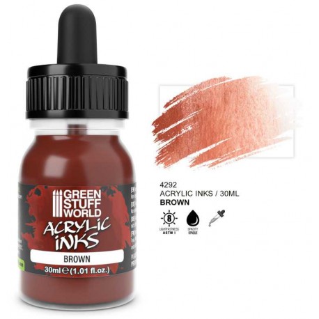 Acrylic ink opaque brown, 30 ml.