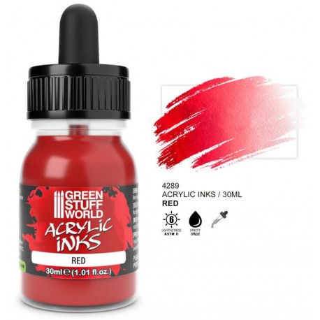 Tinta acrílica opaca rojo, 30 ml.