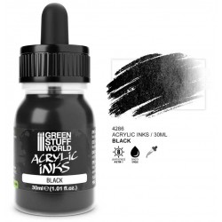 Acrylic ink opaque black, 30 ml.