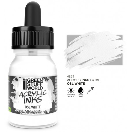 Tinta acrílica opaca blanco OSL, 30 ml.