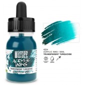 Acrylic ink transparent turquoise , 30 ml.