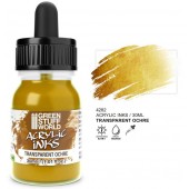 Acrylic ink transparent ochre, 30 ml.