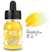 Acrylic ink transparent yellow, 30 ml.