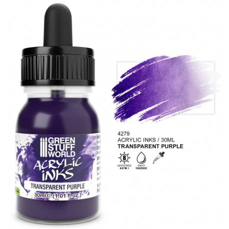 Acrylic ink transparent purple, 30 ml.