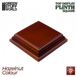 Square wood display bases 5x5 cm - Hazelnut.