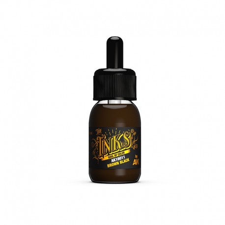 Tinta marrón negra, 30 ml.