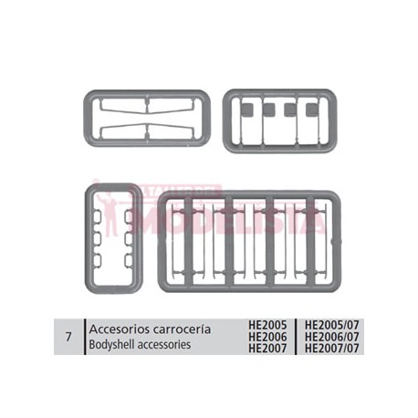 Accesorios para carrocería. Renfe 279.